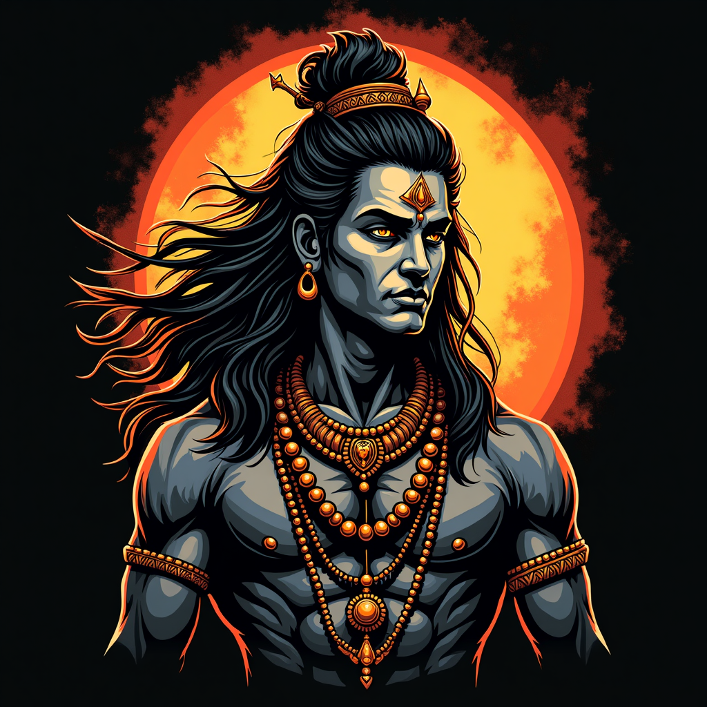 Fierce Mahakal T-Shirt Design (Vector Art - Print Ready) gallery
